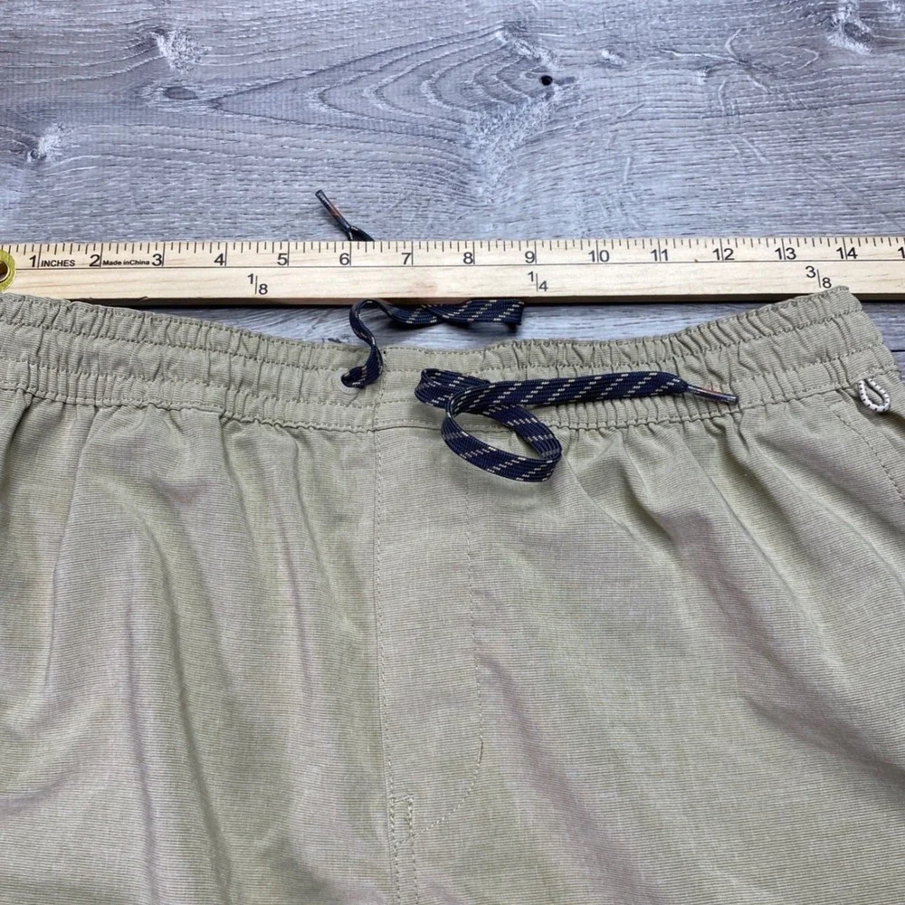 Quiksilver‎ Shorts Waterman Collection Mens Tan Khaki Elastic Waist Drawstring